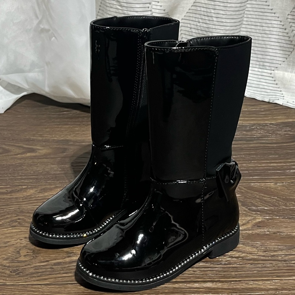 Preloved-CHILDRENS PLACE Toddler Girl Black Boots, Ridding Boots.